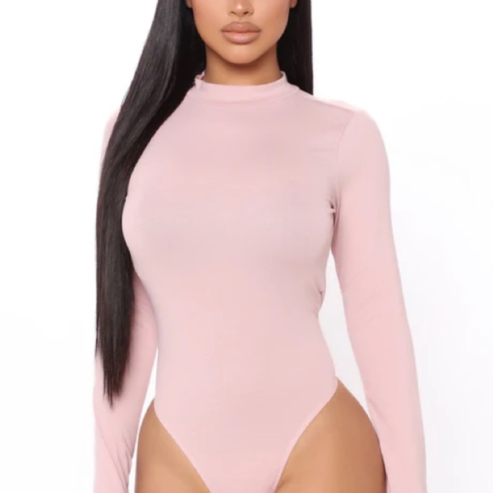 Elegant Pink Long Sleeve Blush Bodysuit (New with Tag)